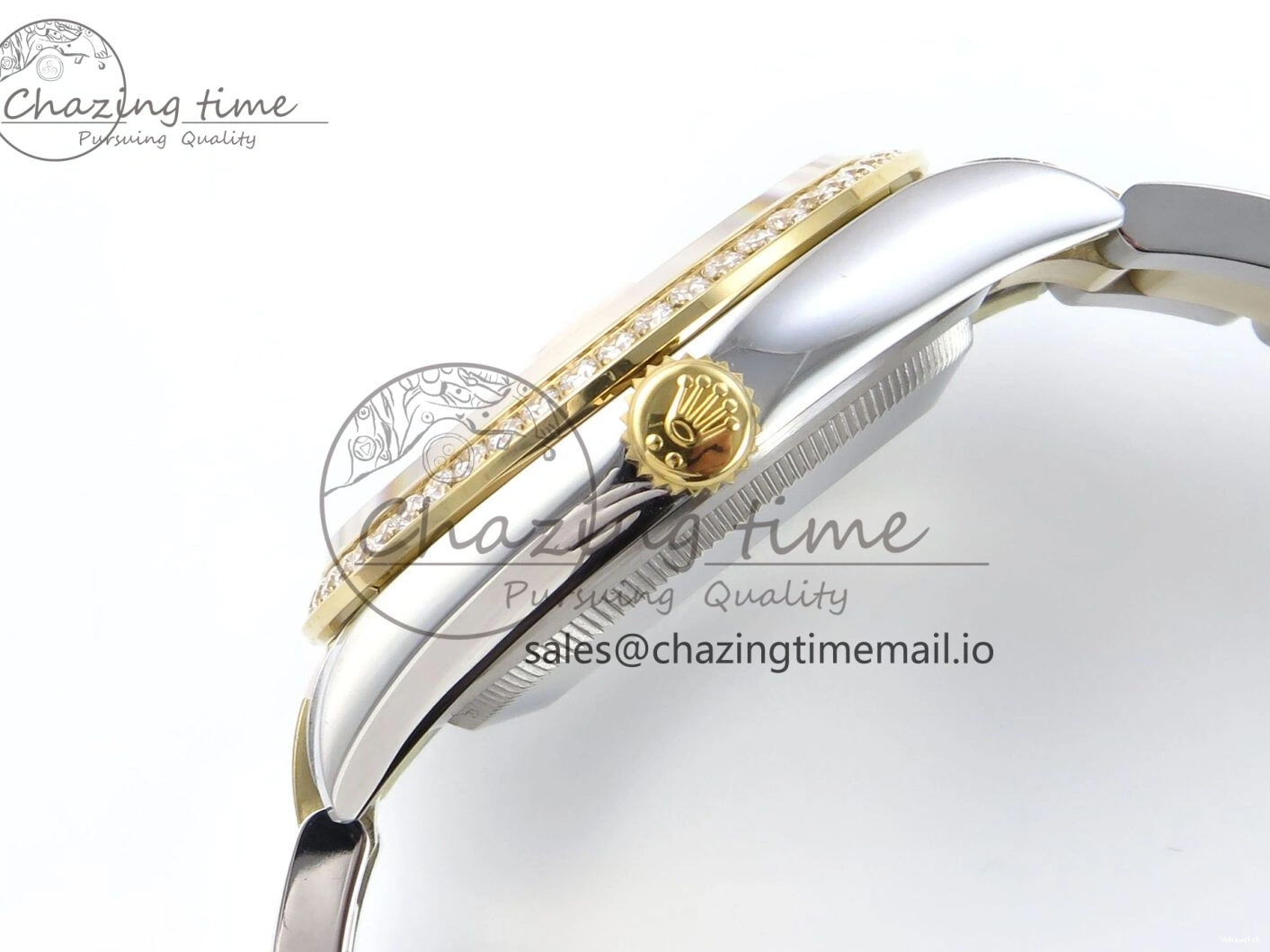 YG Textured Diamonds 126283RBR Dial YG Oyster EWEF SS Best Edition DateJust A3235 Bracelet on 36 0420